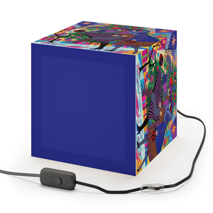 🎄✨Christmas Among The Twinkling Trees Light Cube Lamp – Art Deco Holiday Fantasy
