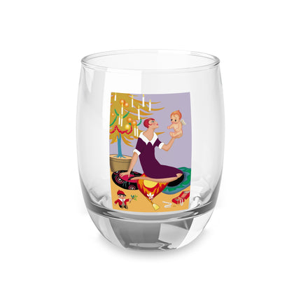 Art Deco Christmas Whiskey Glass