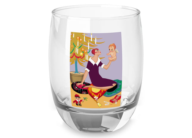 Art Deco Christmas Whiskey Glass