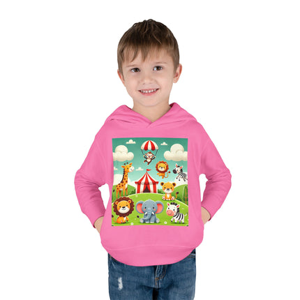 Whimsical Circus Friends Toddler Pullover Fleece Hoodie