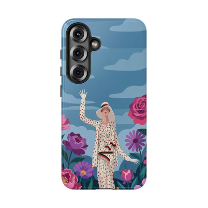 🌺👒 The Grand Flower Promenade Phone Case – Art Deco Fashion Illustration