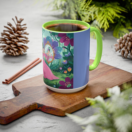The Lady Of The Enchanted Mirror Colorful Mugs – Art Deco Botanical Elegance