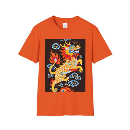 🐅🔥 The Golden Fire Tiger Softstyle T-Shirt – Celestial Flames & Eastern Fantasy