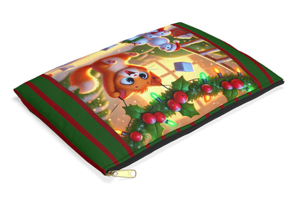Naughty or Nice Kitten Christmas Accessory Pouch