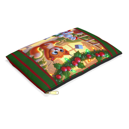 Naughty or Nice Kitten Christmas Accessory Pouch