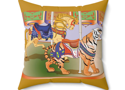 Carousel Splendor Spun Polyester Square Pillow
