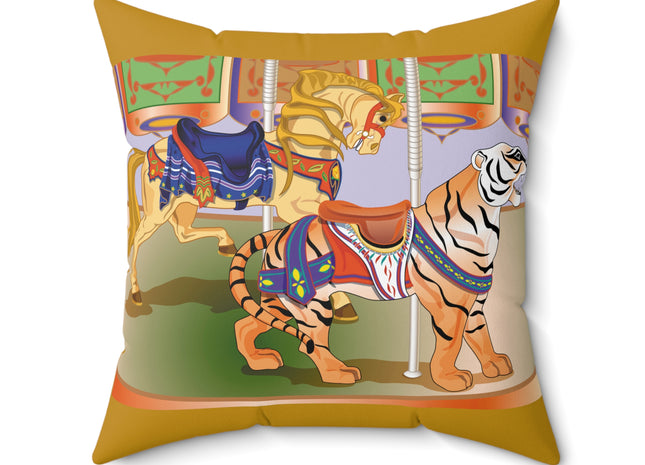 Carousel Splendor Spun Polyester Square Pillow