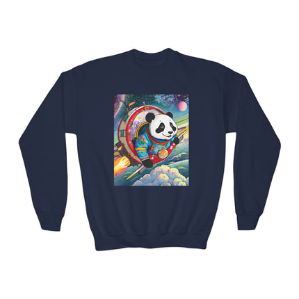 Panda-naut Youth Crewneck Sweatshirt – Cosmic Adventure & Playful Exploration