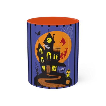 Halloween Night at the Haunted House Colorful Mugs, 11oz