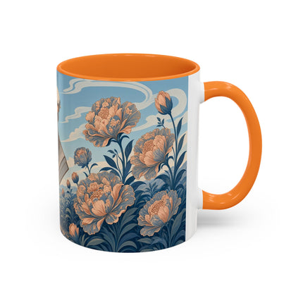 ☔🌸 The Grand Floral Journey Colorful Mug – Art Deco Travel Elegance