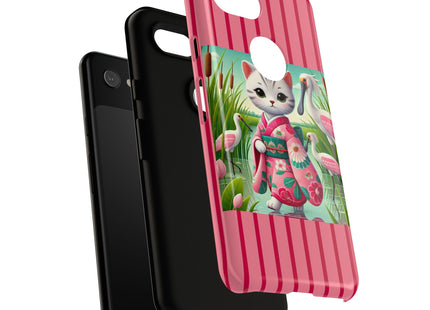 Geisha Kitten Strolls Among the Spoonbills Phone Cases