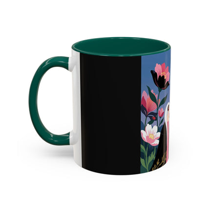 🌹🎄 The Lady Of The Candlelit Rose Tree Colorful Mug – Art Deco Christmas Garden