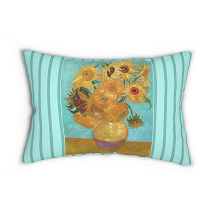 Vase with Twelve Sunflowers by Vincent Van Gogh Spun Polyester Lumbar Pillow