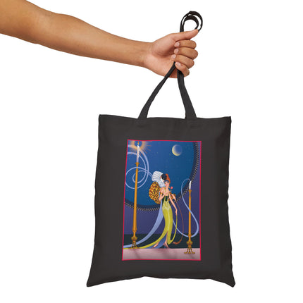 Smoke and Secrets: A Glamorous Encounter in Prohibition Cotton Canvas Tote Bag