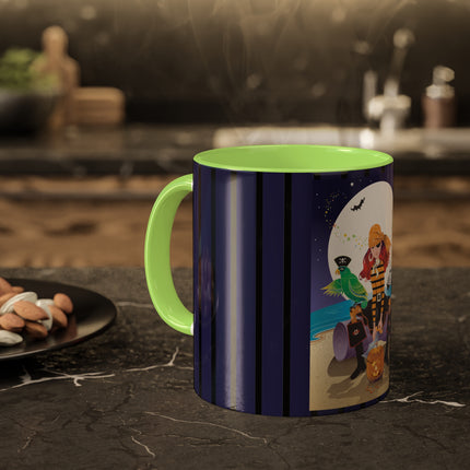 Moonlit Pirate Halloween Colorful Mugs, 11oz