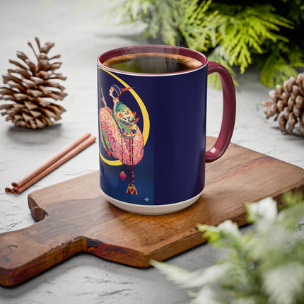 Moonlit Reflections Colorful Mug (11oz, 15oz) – Celestial Elegance, Art Deco Beauty & Dreamy Style