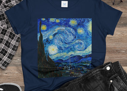 The Starry Night by Vincent Van Gogh Women's Midweight Cotton Tee