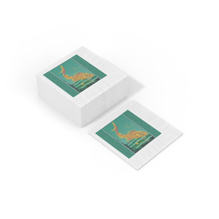 Golden Serenity White Coined Napkins