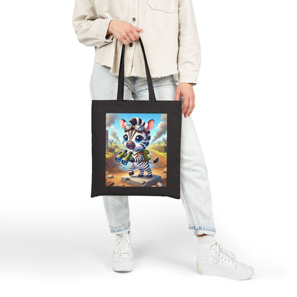 The Zebra Lookout Cotton Canvas Tote Bag – Adventure, Curiosity & Explorer Spirit
