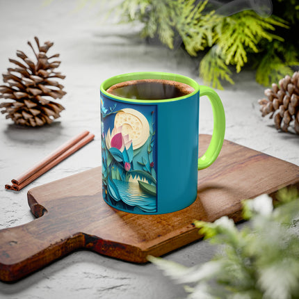 Ethereal Moonlit Lake Colorful Mugs (11oz, 15oz)