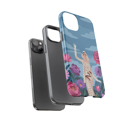 🌺👒 The Grand Flower Promenade Phone Case – Art Deco Fashion Illustration
