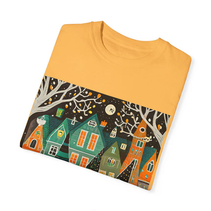 Night of the Trick-or-Treating Owlets Unisex Garment-Dyed T-shirt