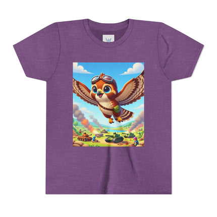 Red-Tailed Hawk in Battle Youth Short Sleeve Tee