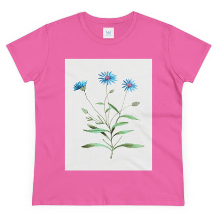 Blue Strawflower by Anselmus Boëtius de Boodt Women's Midweight Cotton Tee