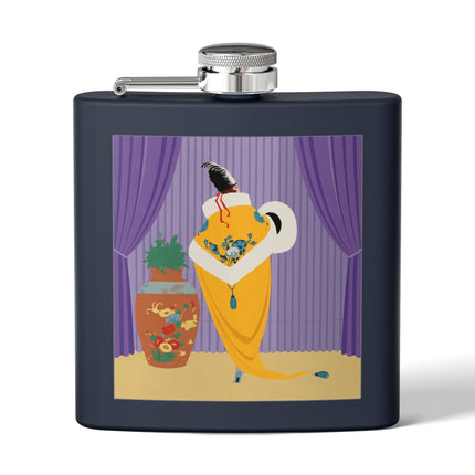 Golden Robe Flask – Elegant Drama & Timeless Sophistication