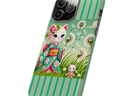 Geisha Kitten and the Dandelion Phone Cases
