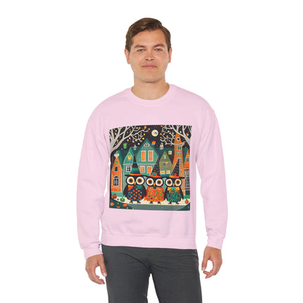 Night of the Trick-or-Treating Owlets Unisex Heavy Blend™ Crewneck Sweatshirt