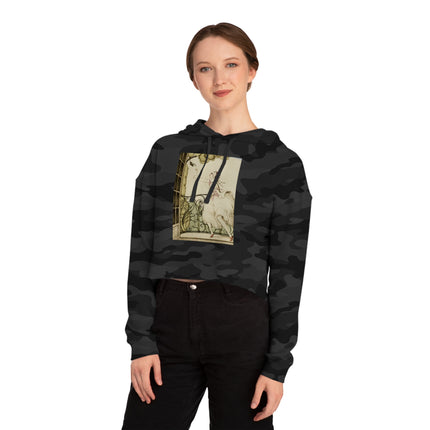 Sur talons rouges (On Red Heels) pl 02 by Gerda Wegener Women’s Cropped Hooded Sweatshirt