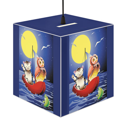 Embarking on a Moonlit Journey Light Cube Lamp