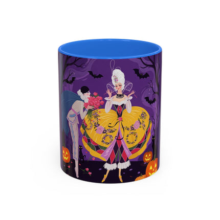 🎭🌹 The Harlequin Rose Masquerade Colorful Mug – Theatrical Halloween Romance