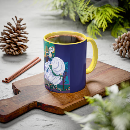 Moonlit Garden Waltz Colorful Mug (11oz, 15oz) – Rococo Romance, Garden Elegance & Enchanted Dance