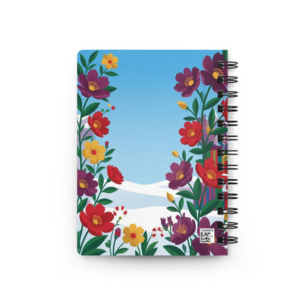 🌺🎄 The Christmas Flower Companions Spiral Notebook – Art Deco Holiday Fantasy
