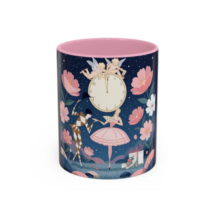 🕛🌸 Midnight Waltz Before Christmas Colorful Mug – Art Deco Holiday Fantasy