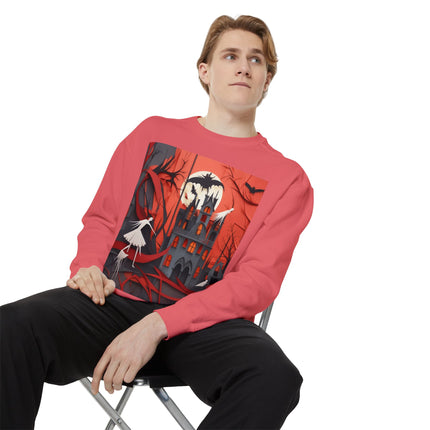 Halloween Night Scene Unisex Garment-Dyed Sweatshirt