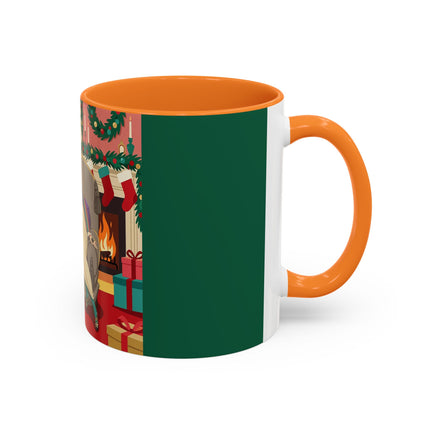 🖤🔥 The Lady Of The Christmas Hearth Colorful Mug – Art Deco Holiday Elegance