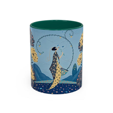 🌼🦋 The Enchanted Butterfly Garden Promenade Colorful Mug – Art Deco Floral Whimsy