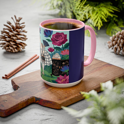 The Lady Of The Lotus Garden Colorful Mugs – Art Deco Botanical Elegance