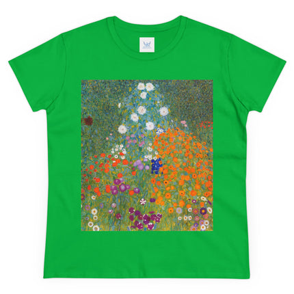 Cottage Garden by Gustav Klimt Women's Midweight Cotton Tee