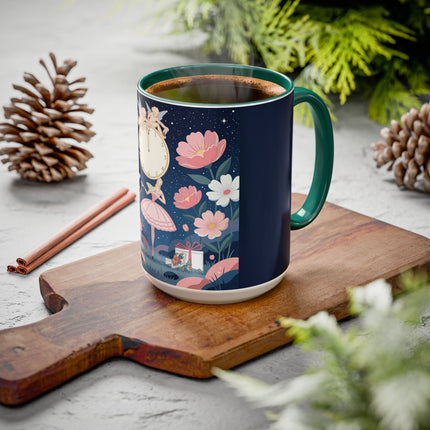 🕛🌸 Midnight Waltz Before Christmas Colorful Mug – Art Deco Holiday Fantasy