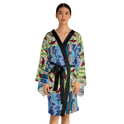 Floral Pattern by Emile-Alain Séguy Long Sleeve Kimono Robe (AOP)