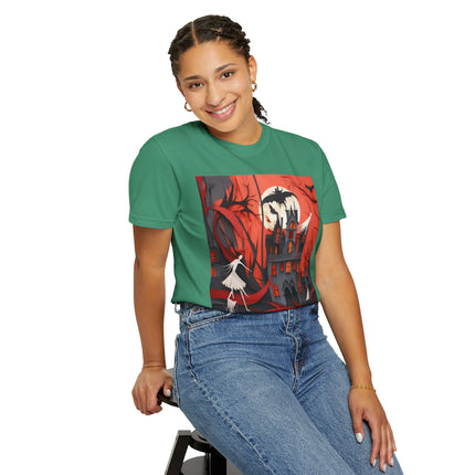 Halloween Night Scene Unisex Garment-Dyed T-shirt