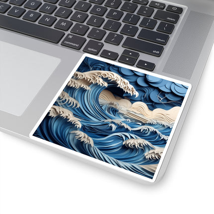 Dramatic Ocean with Crashing Waves Kiss-Cut Stickers (4 Sizes)
