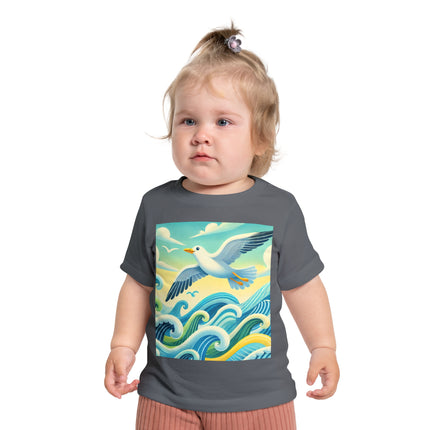Seagull Riding a Wave Baby T-Shirt – A Splash of Seaside Adventure