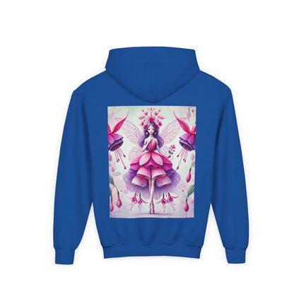 Fuchsia Fairy Youth Hooded Sweatshirt – Radiant Color & Enchanted Imagination