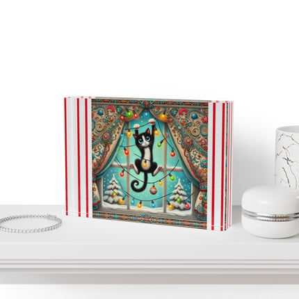 Mischief in Tinselland Acrylic Art Block
