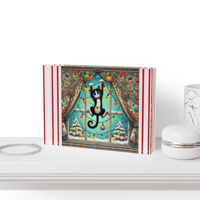 Mischief in Tinselland Acrylic Art Block